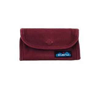 Kavu Maroon Wallet With Multiple Compartments & Snap Closure Canvas